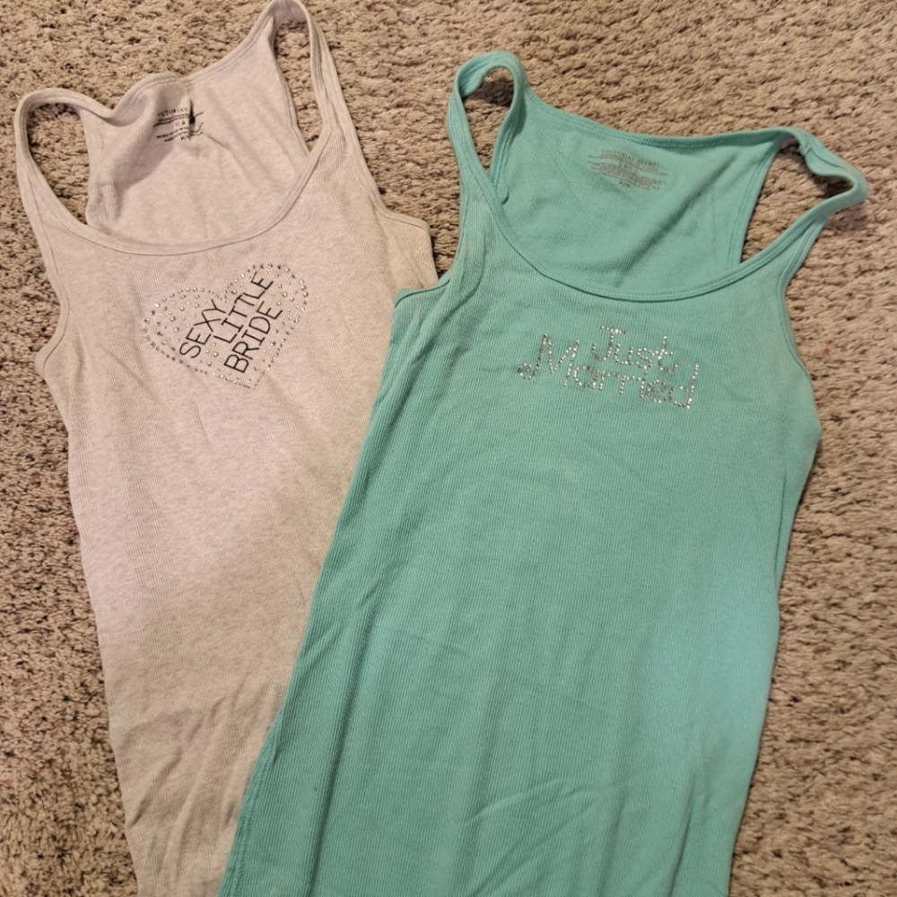 Set of Victoria's Secret Gray and Teal Tank Tops